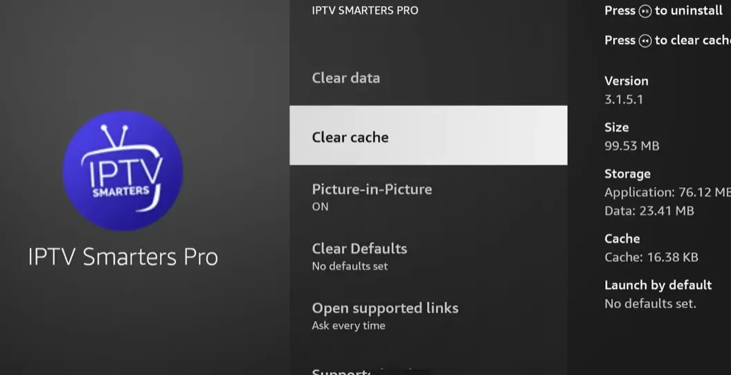 Vider le cache IPTV Smarters