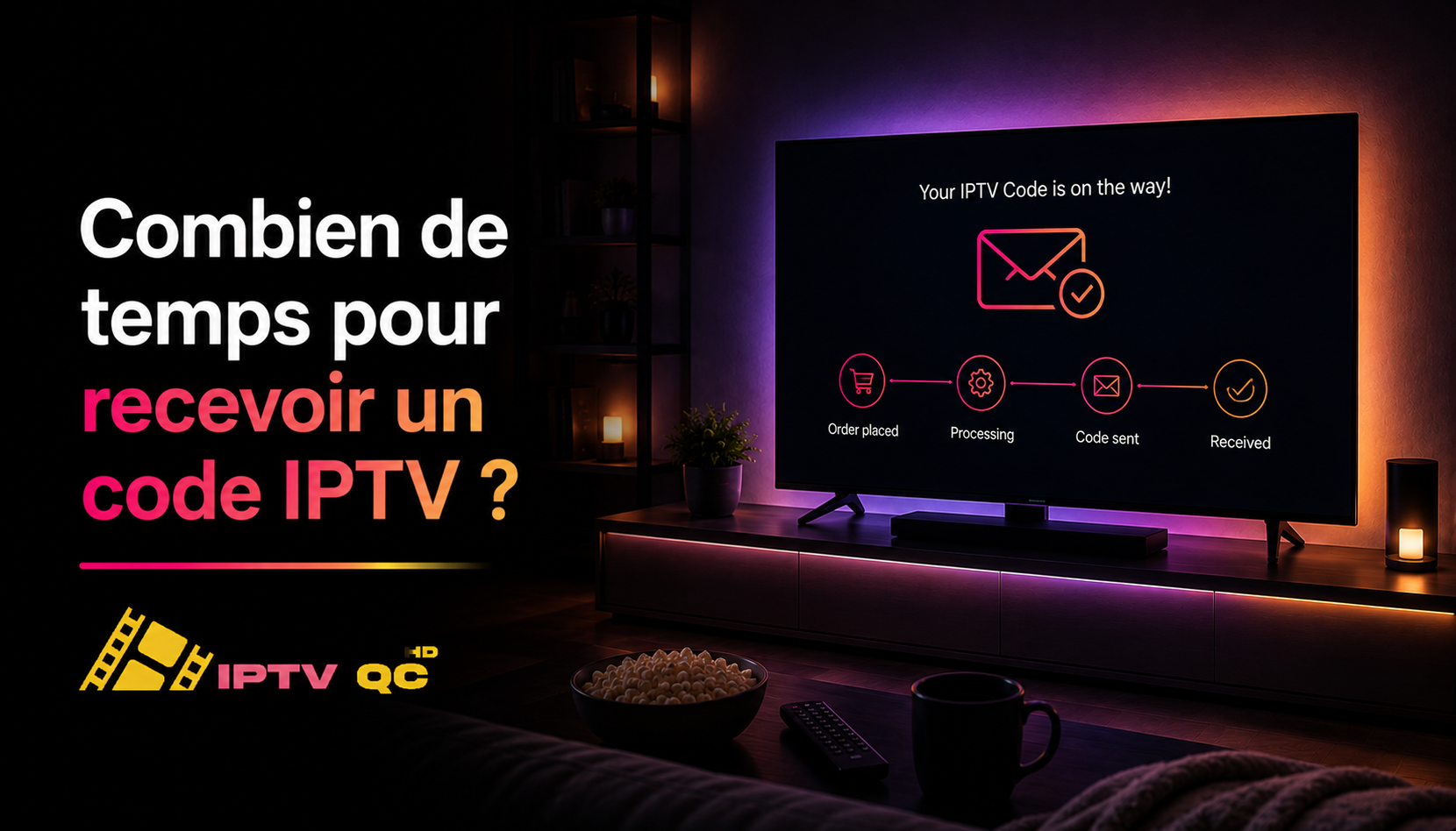temps pour recevoir un code iptv